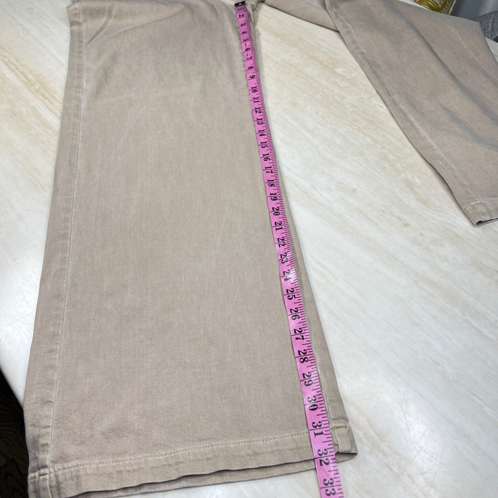 American Eagle Super High-Rise Wide Leg Pleated Khaki Pants Tan Size 10 Long - Picture 13 of 15